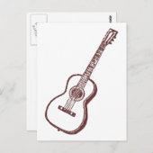 Brown Acoustic Classic Guitar Postkarte (Vorne/Hinten)