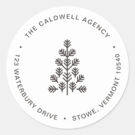 Brown Address Label für den Unternehmensholiday Runder Aufkleber