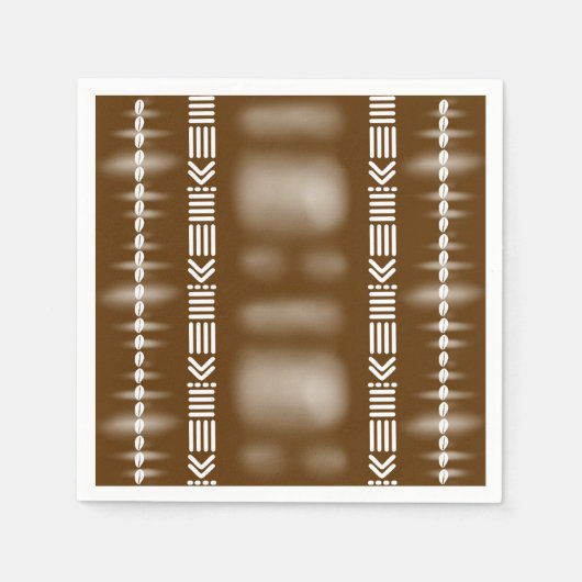 Brown African Designer Paper Napkins Serviette (Vorderseite)