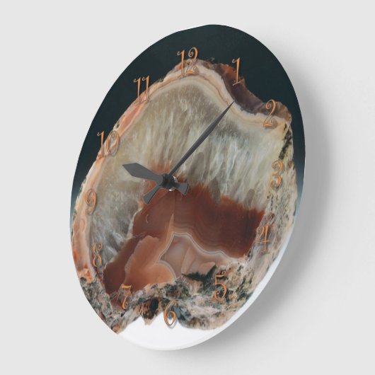 Brown Agate Große Wanduhr (Winkel)