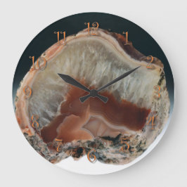 Brown Agate Große Wanduhr