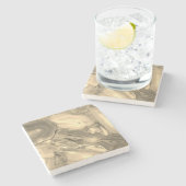 Brown Agate Steinuntersetzer (Seitenansicht)