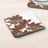 Brown-Ahorn-Blatt-Briefmarke Untersetzer (Linke Seite)