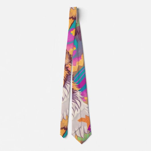 Brown Alaska Wolf Wasserfarbe Personalisiert Krawatte (Rückseite)