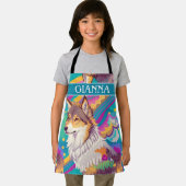 Brown Alaska Wolf Wasserfarbe Personalisiert Schürze (Insitu)