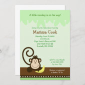 Brown Albern Monkey Jungle Boy Baby Dusche 12x18 Einladung (Vorne/Hinten)