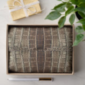 Brown Alligator Leather Anomal Print Seidenpapier (Geschenk)