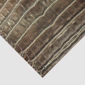 Brown Alligator Leather Anomal Print Seidenpapier (Ausschnitt)