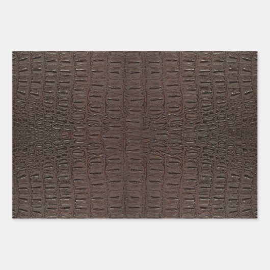 Brown Alligator Skin Print Geschenkpapier Set (Vorderseite)