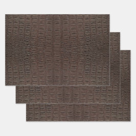 Brown Alligator Skin Print Geschenkpapier Set