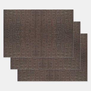 Brown Alligator Skin Print Geschenkpapier Set