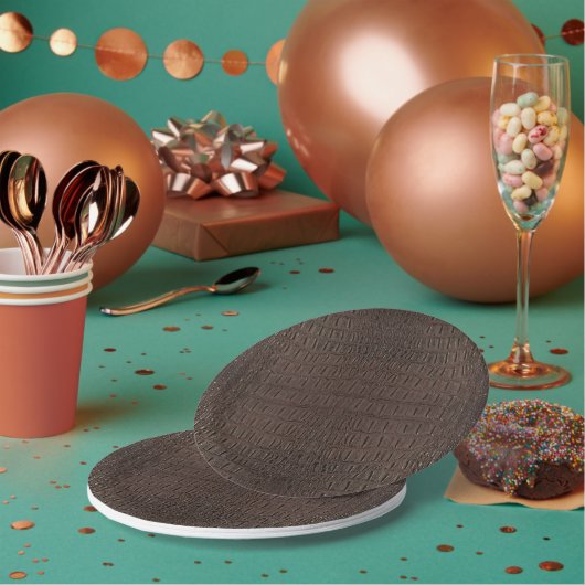 Brown Alligator Skin Print Pappteller (Multi)