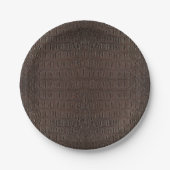 Brown Alligator Skin Print Pappteller (Vorderseite)