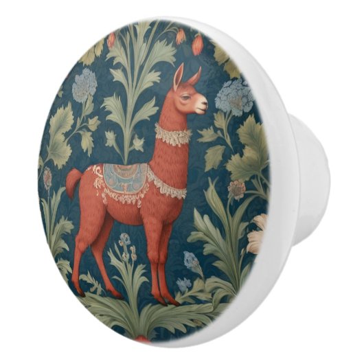 Brown Alpaca William Morris Stil Keramikknauf (Rechts)