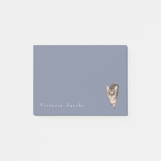 Brown-Amerikaner Shorthair Miezekatze Post-it Klebezettel (Vorderseite)