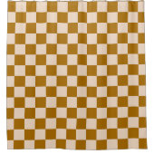 Brown and beige checkerboard pattern duschvorhang (Vorderseite)