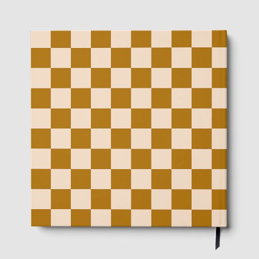 Brown and beige checkerboard pattern gästebuch (Rückseite)