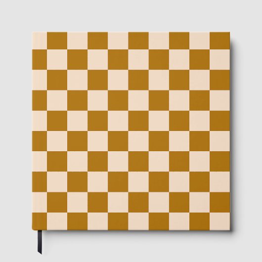 Brown and beige checkerboard pattern gästebuch (Vorderseite)