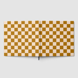 Brown and beige checkerboard pattern gästebuch