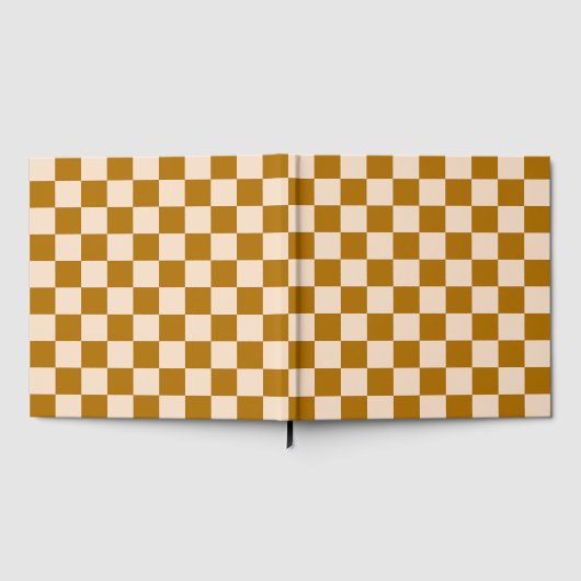 Brown and beige checkerboard pattern gästebuch (Voll)