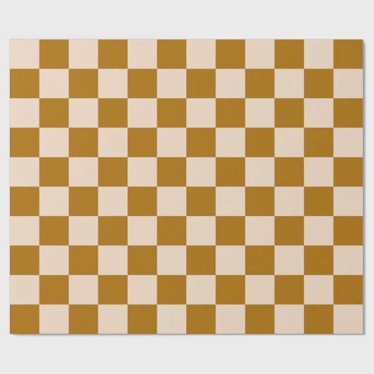 Brown and beige checkerboard pattern geschenkpapier (Flach)