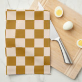 Brown and beige checkerboard pattern geschirrtuch (Viertel Falte)
