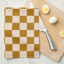 Brown and beige checkerboard pattern geschirrtuch