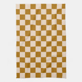 Brown and beige checkerboard pattern geschirrtuch (Vertikal)