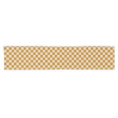 Brown and beige checkerboard pattern kurzer tischläufer (Horizontal)