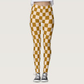 Brown and beige checkerboard pattern leggings (Vorderseite)