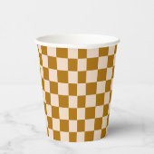 Brown and beige checkerboard pattern pappbecher (Rechts)