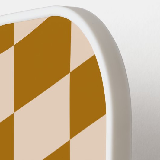 Brown and beige checkerboard pattern pickleball schläger (Linke Seite)