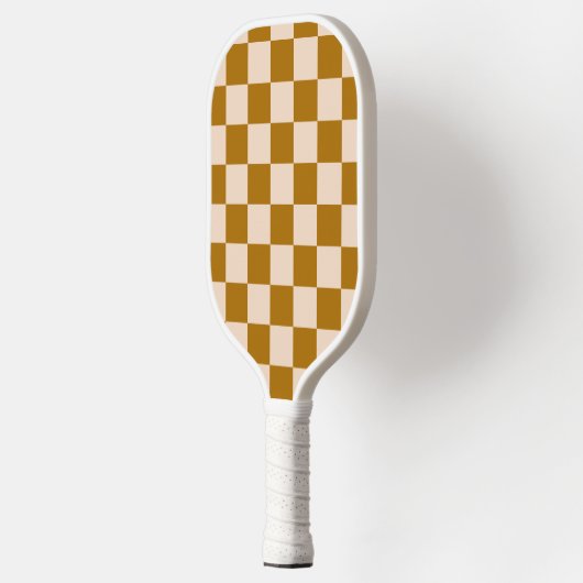 Brown and beige checkerboard pattern pickleball schläger (Links)