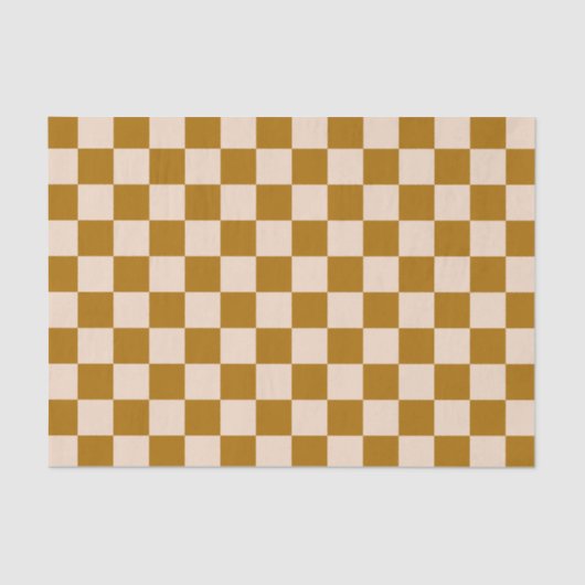 Brown and beige checkerboard pattern seidenpapier (Vorderseite)