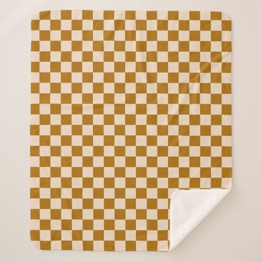 Brown and beige checkerboard pattern sherpadecke (Vorderseite)