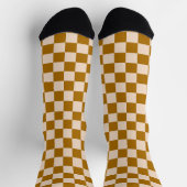 Brown and beige checkerboard pattern socken (Oben)