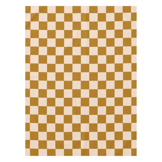 Brown and beige checkerboard pattern tischdecke (Vorderseite)