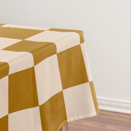 Brown and beige checkerboard pattern tischdecke