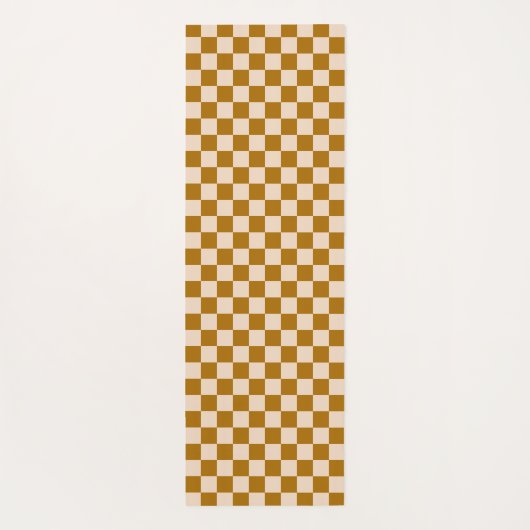 Brown and beige checkerboard pattern yogamatte (Rückseite)