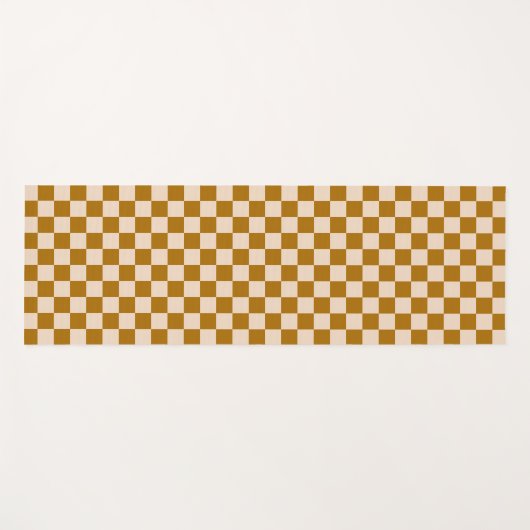 Brown and beige checkerboard pattern yogamatte (Vorderseite (Horizontal))
