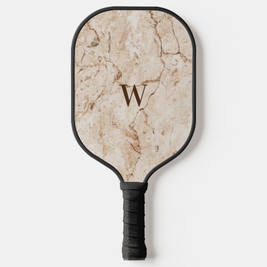 Brown and Beige Marble Pickleball Schläger (Vorderseite)
