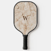 Brown and Beige Marble Pickleball Schläger (Rückseite)