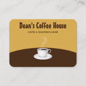 Brown and Beige Stylish Coffee Shop Café Grosses Visitenkarte (Rückseite)