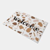 Brown and Beige Tan Terrazzo Fußmatte (Schrägansicht)