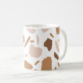 Brown and Beige Tan Terrazzo Kaffeetasse (VorderseiteRechts)