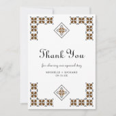 Brown and Black Ukrainian Embroidery Wedding Dankeskarte (Vorderseite)