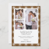 Brown and Black Ukrainian Embroidery Wedding Dankeskarte (Rückseite)