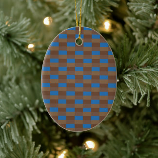 Brown and Blue Color Combination Keramik Ornament