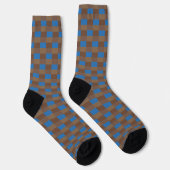 Brown and Blue Color Combination Socken (Rechts)