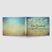 Brown and Blue Ombre Wedding Guestbook Gästebuch (Voll)